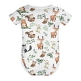 thumbnail image 6 of Baby Woodland Animals Green Leaves Onesie Bodysuit for Baby Boy Girl Bear Deer Bunny Raccoon Squirrel Newborn Short Sleeve Bodysuits Shirt, 6 of 7