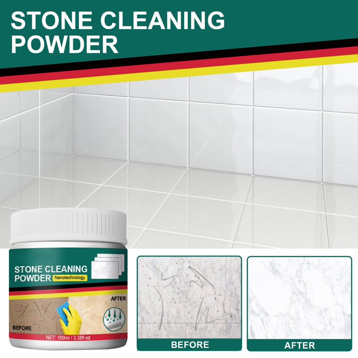 Jue-Fish Stone Cleaning Powder Stone Cleaning Powder Powder Cleanser Multipurpose Cleaner Stain Remover Bathroom Kitchen Outdoor Use for Stainless Aluminum Brass Ceramic Porcelain Bronze And More Cle