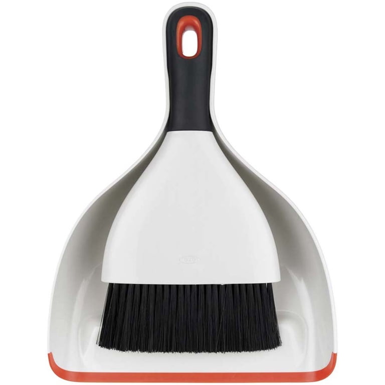 OXO, Dustpan and Brush, White cleaning set with soft handles