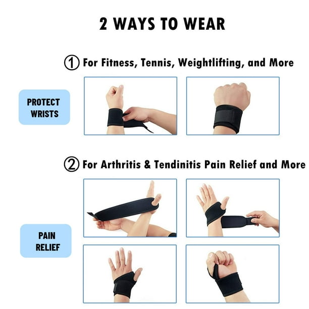 2 Pack Adjustable Sport Wrist Brace, Wrist Support, Wrist Wrap, Wrist  Strap, Hand Support, Carpal Tunnel Brace for Fitness, Arthritis &  Tendinitis