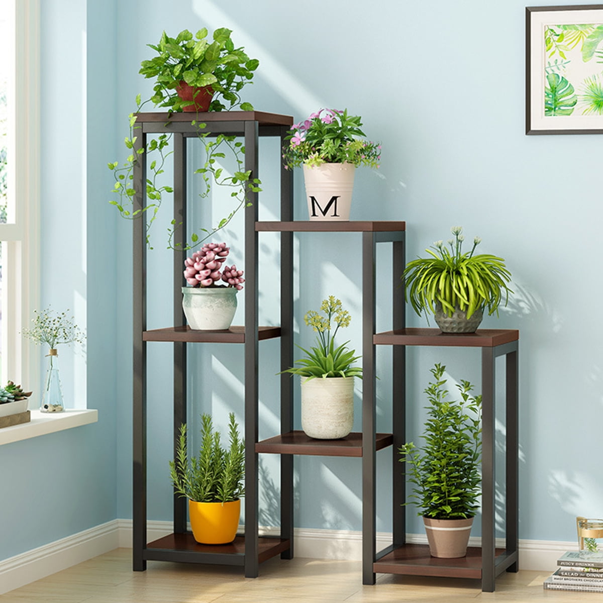 Stoneway Flower Stand Plant Display Stand Shelf Indoors & Outdoors