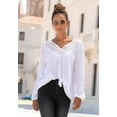 thumbnail image 4 of LASCANA Women's Boho Eyelet Blouse Shirt Eyelet Detail, 4 of 5
