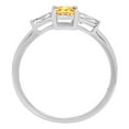 thumbnail image 2 of 0.8 ct Emerald Cut Natural Citrine 3 Stone 14K White Gold Womens Engagement Ring, 2 of 3