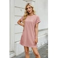 thumbnail image 5 of Yesfashion Womens Summer T-Shirt Dress Casual Short Sleeve Crewneck Loose Flowy Mini Dresses with Pockets, 5 of 9
