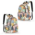 thumbnail image 5 of SCRAWLGOD Cats Print Multicolored 17 Inch 600D Backpack, Multi-Pocket Kids Bookbag, Schoolbag for Middle School Travel Camping Vacation, Large Capacity Daypack, 5 of 7