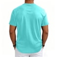 thumbnail image 7 of Men's Shirts Short Sleeve T-Shirt Crew Neck Light Tees Classic Basic Casual Tops Plain Soft Shirt Cyan M, 7 of 7