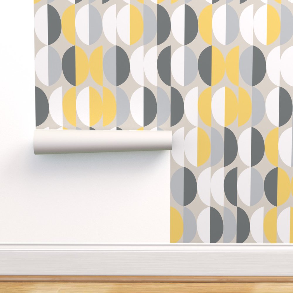 Peel-and-Stick Removable Wallpaper And Yellow Modern Ecor Midcentury