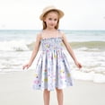 thumbnail image 2 of Robe Fille Bébé Été Imprimé Floral Robe à Bretelles Légère Décontractée avec Attaches Réglables pour Plage Robe Bébé Blanche 18 Mois-24 Mois, 2 of 4