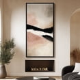 thumbnail image 3 of Large Framed Canvas Art Beige Pink Abstract Print for Modern Living Room Bedroom Wall Decor - 60"x30" Black Framed, 3 of 6