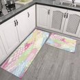 thumbnail image 3 of Kitchen Rugs and Mats Non Skid Washable Spring Flowers Leaf Kitchen Mat and Rug Set,Floor Cushion Absorbent Rug,Rubber Backed Area Rugs for Kitchen Laundry, 3 of 7