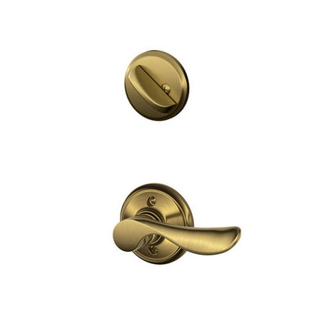 Handed Champagne Interior Pack - Schlage F Series Champagne Single Cylinder Interior Pack with Round Rosette