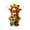 Chestnut Brown, Sunflower Yellow & Leaf Green, variant on Highland Cow Rose Floral Crown Building Blocks Set, Cute Scottish Cattle Statue holding Red Rose, Farm Animal Desktop Decor Gift for Adults Kids Valentine's Day