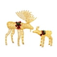 thumbnail image 5 of Walsunny 2-Piece 3D Lighted Christmas Reindeer Family with 170 Warm White LED Lights Festive Holiday Decoration, 5 of 7