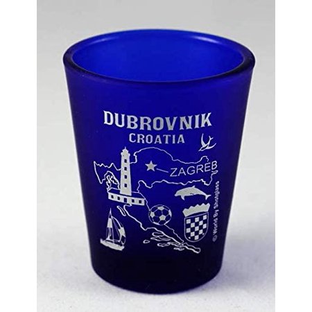 

dubrovnik croatia cobalt blue frosted shot glass