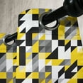 thumbnail image 3 of Ambesonne Yellow White Grommet Curtain, Squares and Houndstooh, 50" x 96", Yellow Grey Black, 3 of 6