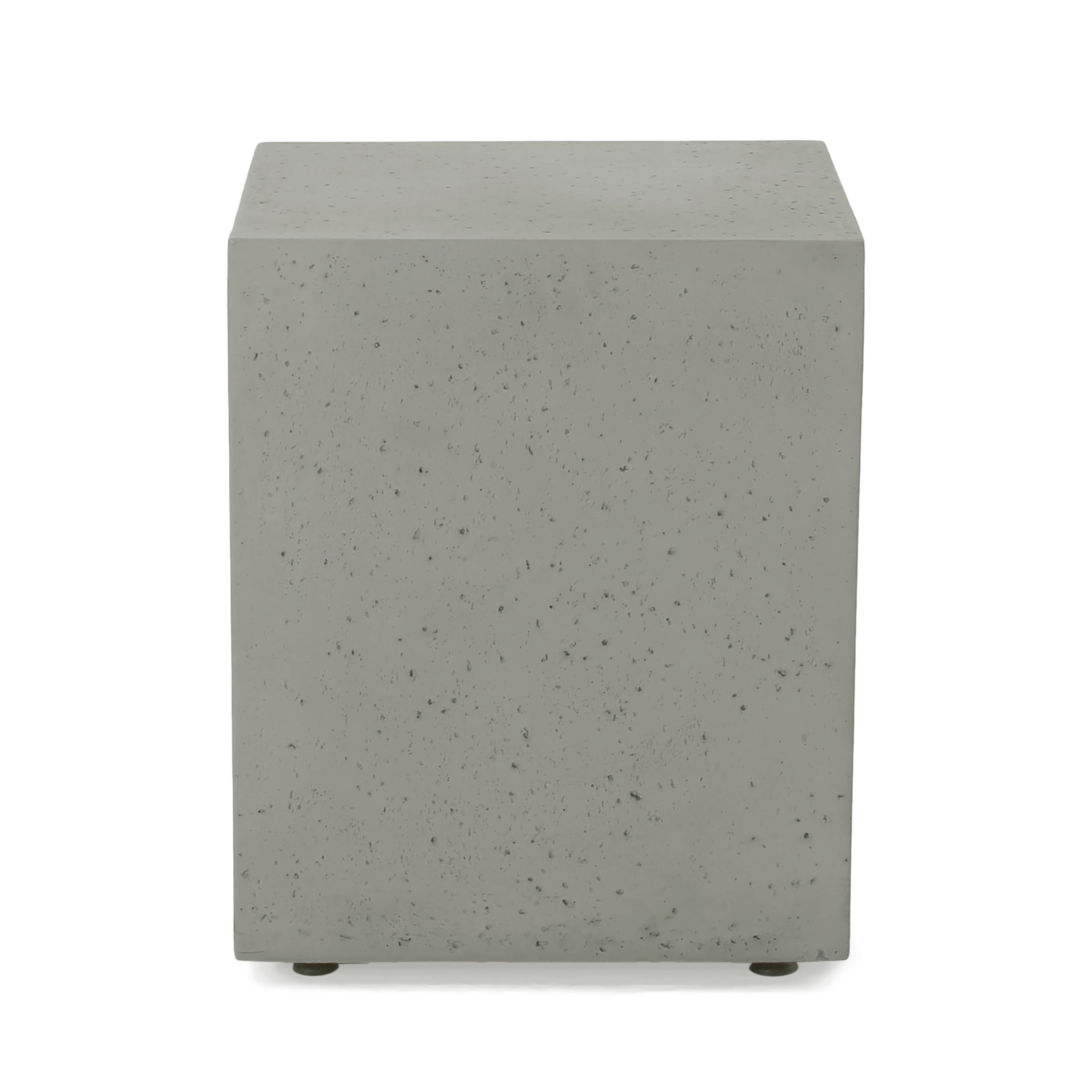 Mintazer 16" Lightweight Concrete Propane Tank Holder Side Table, Multifunctional Square Outdoor End Table for Patio Backyard, Light Gray