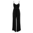 thumbnail image 3 of Women's Jumpsuit Casual Wide Leg Sleeveless Flare Pantsuit Summer Fall Outfit Comfortable Stylish Romper For Daily Wear Formal Pant Suits for Women Evening Wear Womens Jumpsuits And Rompers Elegant, 3 of 4