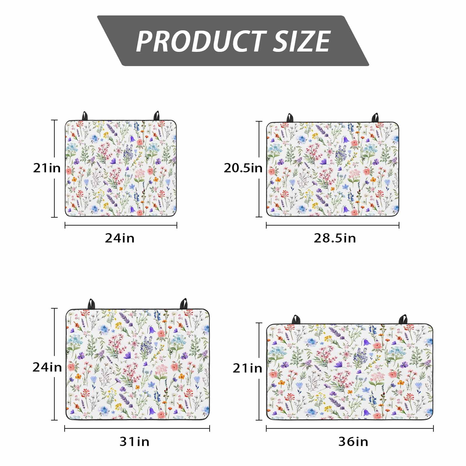 Botanical Flowers Stove Top Cover for Electric Stove, Heat-proof & Non Slip Glass Top Stove Cover Protector, Watercolor Floral Plants Country Kitchen Flat Cooktop Rubber Mat 24x21 Inches