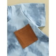 thumbnail image 5 of Baby Boys Summer Clothes Outfit 6 12 18 24 Months Toddle Tie-dye Print Short Sleeve Crew Neck T-shirt with Elastic Waist Shorts Set, 5 of 9