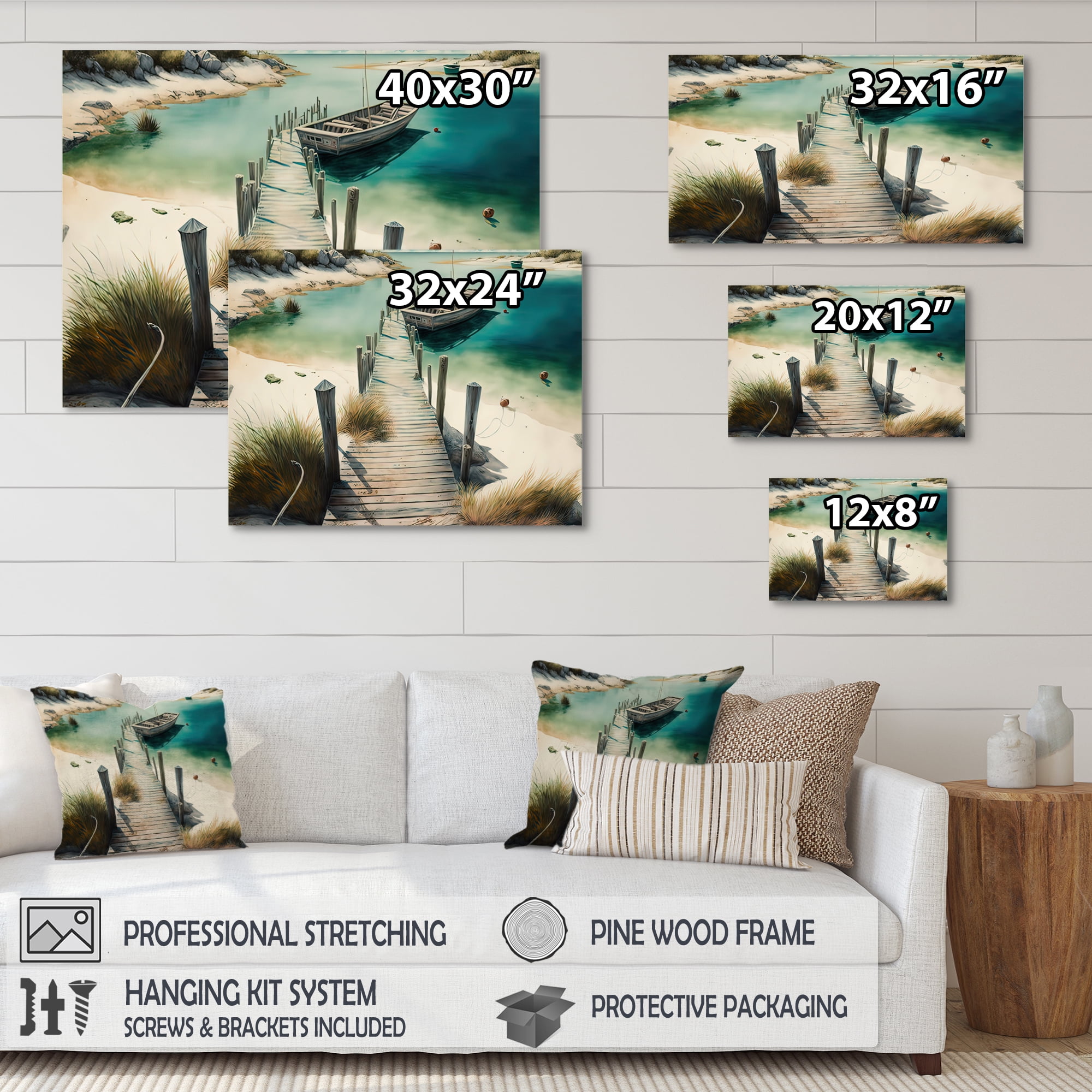 Designart Walkway To The Beach III Canvas Wall Art