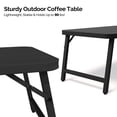 thumbnail image 4 of Ktaxon 36"x18.5" Folding Side Table, Lightweight Patio Side Coffee Table, Metal Steel Rectangular Outdoor End Table, Easy to Store, Perfect for Indoor Living Room Lawn Porch,  Black, 4 of 9