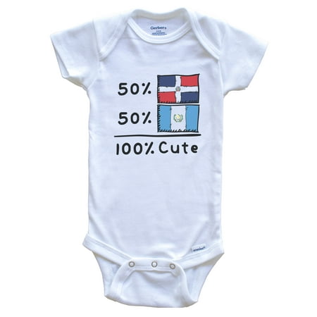 

50% Dominican Plus 50% Guatemalan Equals 100% Cute Dominican Republic Guatemala Flags Baby Bodysuit