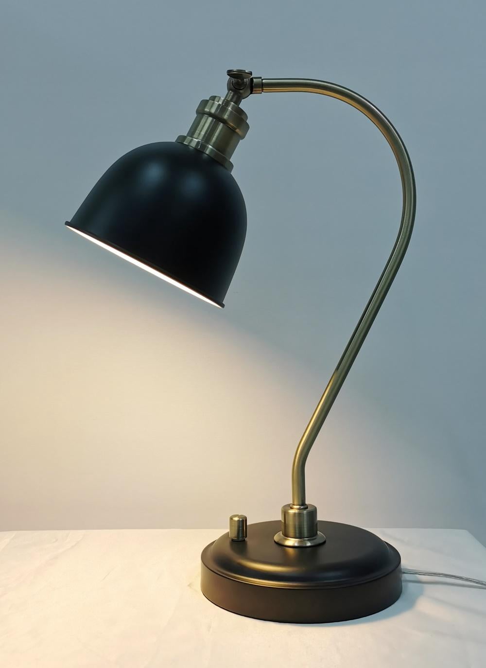 Better Homes & Gardens Black and Gold Desk Lamp with USB USBC Ports