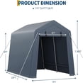 thumbnail image 4 of EastVita 7x10 FT Portable Outdoor Storage Shed with 2 Roll-Up Zipper Doors Vents Gray, 4 of 7