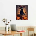 thumbnail image 2 of Vintage Halloween Black Cat and Pumpkin Canvas Wall Art Painting,Gothic Print Pictures for Home Wall Decor Horror Creepy Dark Posters for Living Room Home Halloween Party Decor Framed, 2 of 5