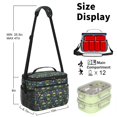 thumbnail image 6 of Dinosaur and Foliage Navy Blue Pattern Insulated Lunch Box for Women Men, Medium Leakproof Cooler Bag with Adjustable Strap, 10"x6.7"x8", 6 of 6