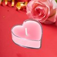 thumbnail image 5 of Lksixu 9 Pcs Heart Shape Tealight Candles, Unscented Soy Wax Decorative Candles with Base, Dripless Long Lasting Smokeless Candles Romantic Love Night Scene Layout for Proposal Wedding Anniversary, 5 of 6