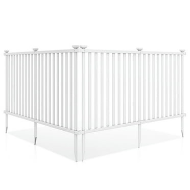 YYAo Privacy Fence Screen, 2 Piece 80 x 51 Inch Vinyl Picket Fence for Garden-White