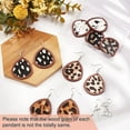 thumbnail image 5 of 30 Pcs Leopard Wood Earring Pendant Leopard Cow Print Leather Wood Earrings Teardrop Wooden Earring Making Kit with Earring Hooks and Jump Rings for Earring Necklace Jewelry Making, 5 of 6