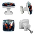 thumbnail image 4 of HemaKayy 4 Pack 1.18" Decorative Cabinet Knobs - Add a Magical Glow to Your Cabinets - Durable & Stylish Drawer Handles - Perfect for Home, Kitchen, Bedroom Decor - Red Butterfly Oil Painting, 4 of 6