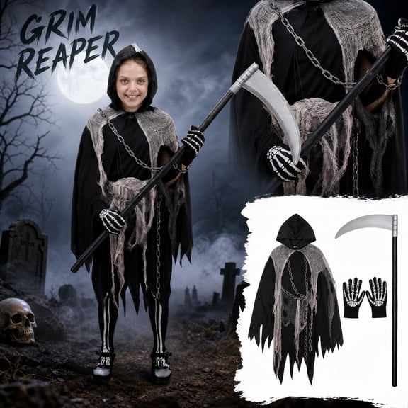 Halloween Cape, Hooded Cloak, Cosplay Cape, Grim Reaper Cape Halloween Hooded Cloak Cosplay Cape Classic Cape Costume for Party Dress Up Halloween Celebration Cosplay Contest and Photos