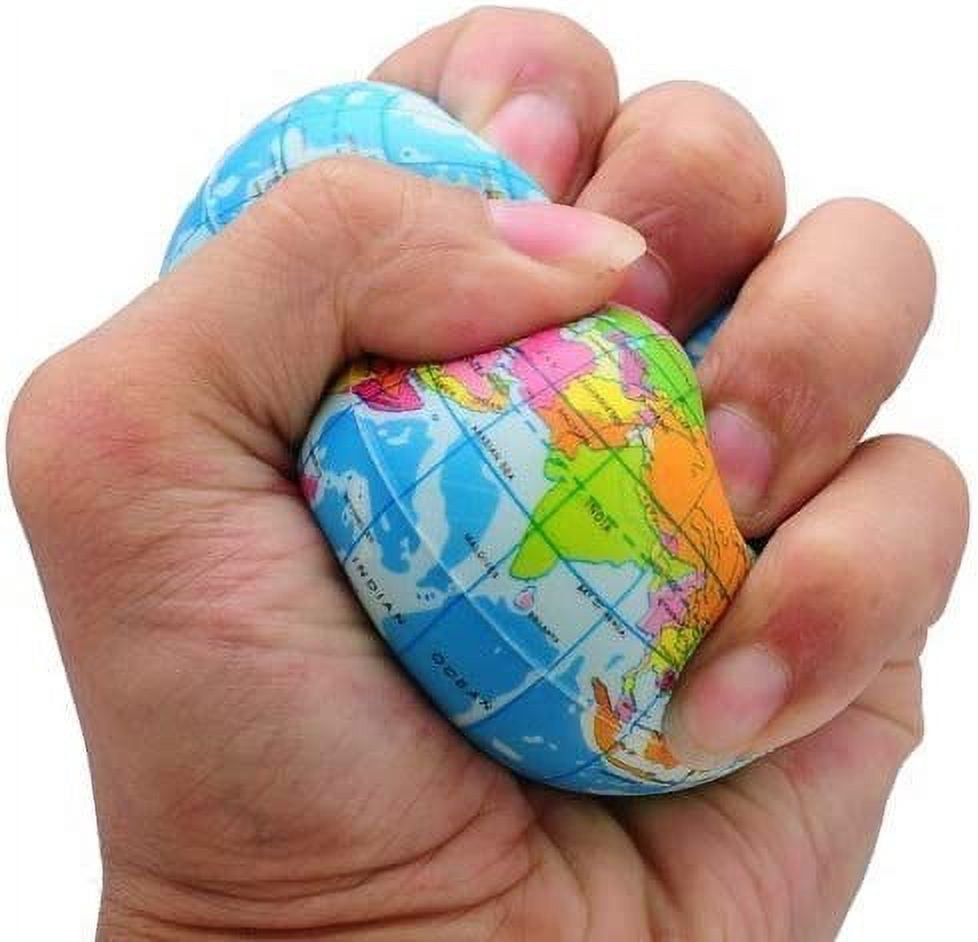 Mini Globe Planet Earth Soft Foam Stress Relief Ball Toys for School, Classroom and Party Favors Pack of 24