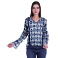 thumbnail image 4 of Moomaya Kurta Col Kurta Dentelle Détails Imprimé Manches Longues Tunique, 4 of 5