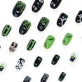 thumbnail image 3 of EBCUE 24Pcs Halloween Press On Nails Short Square Fake Nails French False Nail | Spider Web, Heart, Ghost Design, Full Cover Glossy, Reusable Stick On Nails, For Women Manicure Art, 3 of 5