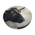 thumbnail image 1 of Balery Mystical Bull in Fog Fundas de asiento para taburete de bar redondo de tela de terciopelo ajustables que protegen de arañazos y manchas para sillas de 14 a 17 pulgadas.-12 inch, 1 of 7