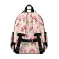 thumbnail image 3 of Mushroom and Character Pink Pattern Cute School Backpack Bag for School with Padded Back and Adjustable Shoulder Straps 15.25"x11.5"x5.25", 3 of 5