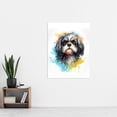 thumbnail image 4 of Shih Tzu Lovers Gift Watercolour Pet Portrait Painting Artwork Extra Large XL Wall Art Poster Print, 4 of 5