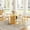 Oak Table + 4 Oak Chair, variant on 47" to 63" Extendable Dining Table Set of 5, Wooden Table with Storage Pedestal and 4 Fabric Chairs for Apartments and Living Rooms