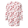 thumbnail image 5 of VKOYWKM Valentine's Day T Shirts for Women Cute Graphic Tees 3/4 Sleeve Crew Neck Holiday T-Shirts Valentines Day Gifts, 5 of 5