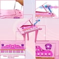 thumbnail image 4 of Teclado y piano Dollox de 37 teclas para niños con taburete y micrófono, color rosa, 4 of 7