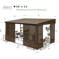 thumbnail image 4 of Domi 10x14FT Sunroom,Wall Mounted Gazebo Solarium with Front Door, Both Side Entrance, Galvanized Steel Sloping Roof, Moveable PC Screen, Outdoor Permanent Sun Room Lean to Gazebo for Deck Patio, 4 of 8