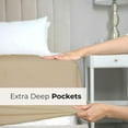 thumbnail image 3 of CGK Linens 400 Thread Count Extra Deep Pocket Single Fitted Sheet Only - Queen Size 100% Cotton Sateen Bottom Sheet, Fits 18"-24" Mattresses, Cream, 3 of 7