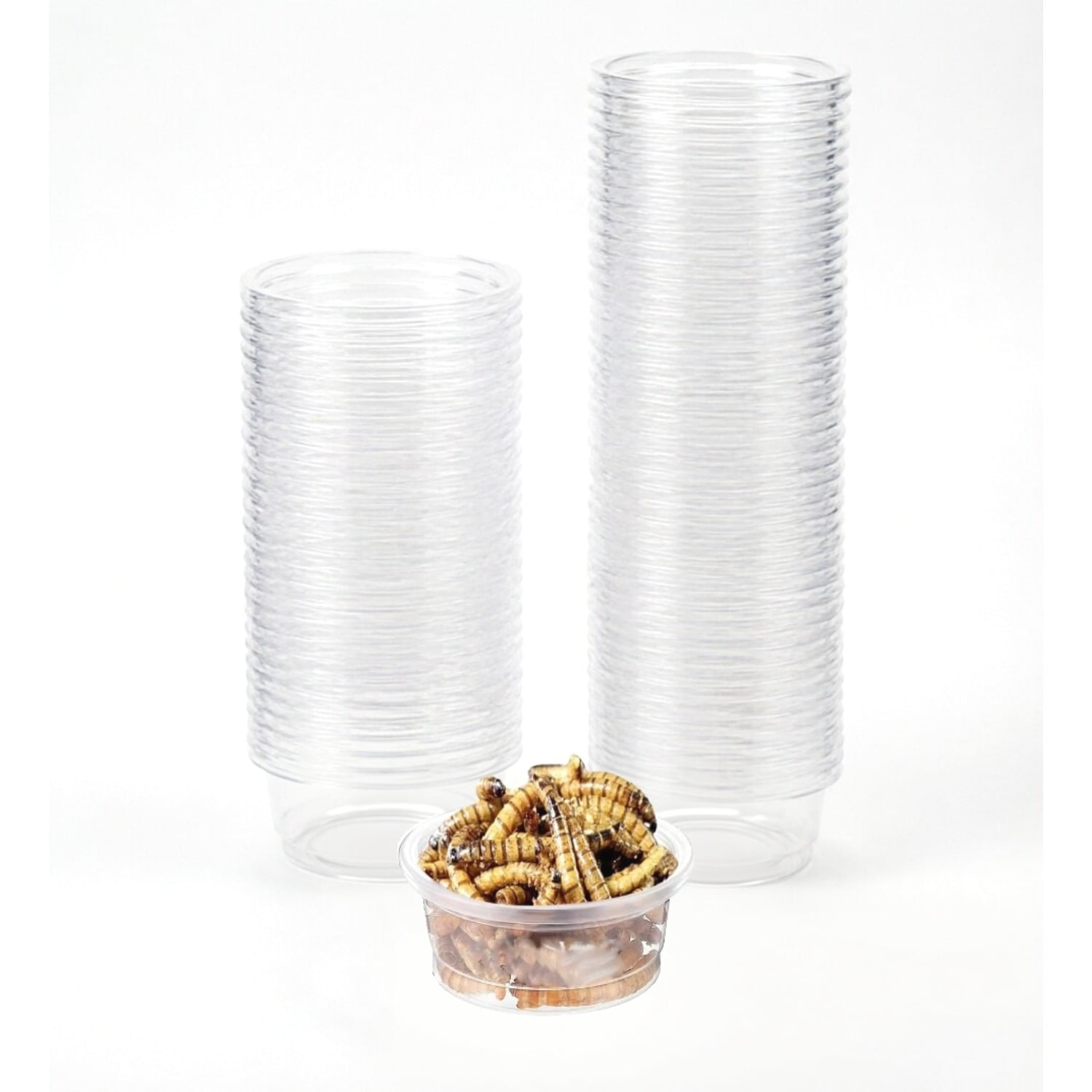 Crested Gecko Feeding Cups 100pcs Reptile Feeder Bowls Plastic for Tank Accessories