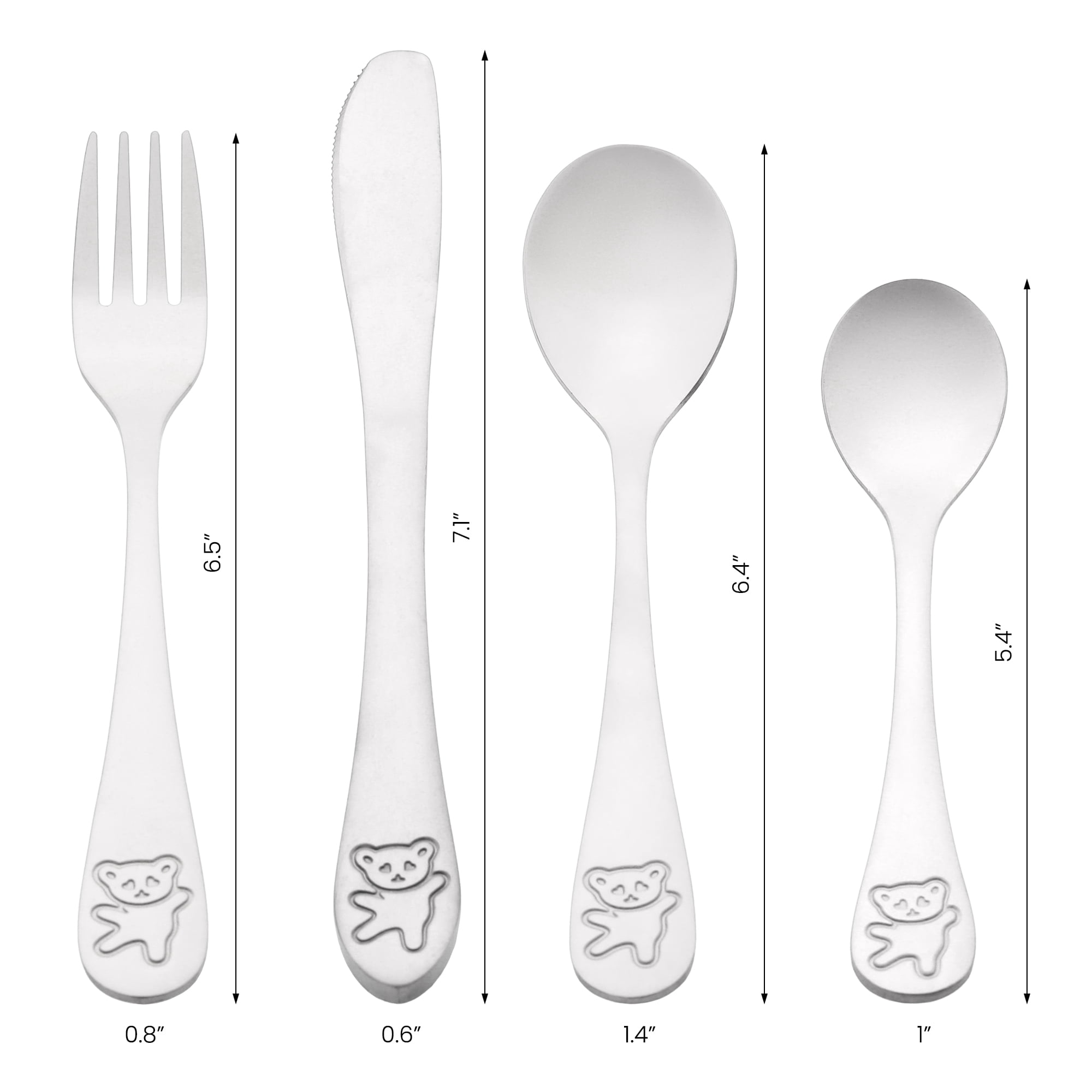 Unique Bargains Stainless Steel Flatware Set with Knife Silver 4 Pcs