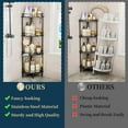 thumbnail image 6 of LEFEE 4 Tier Shower Organizer with Soap Holder, Corner Shower Caddy Stand - Standing Tall Floor Shower Stand with Adjustable Feet & 4 Hooks, Shower Shelf Rack Storage for Bathroom Black, 6 of 7