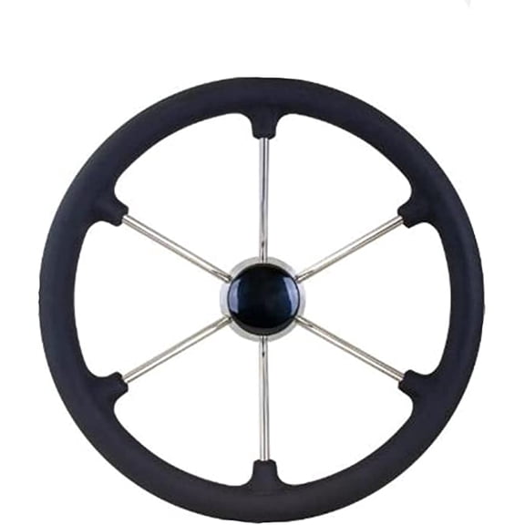 SeaDog Line - Stainless Steel Destroyer Type Wheel SS Foam 15"D 6-Spoke - 230216
